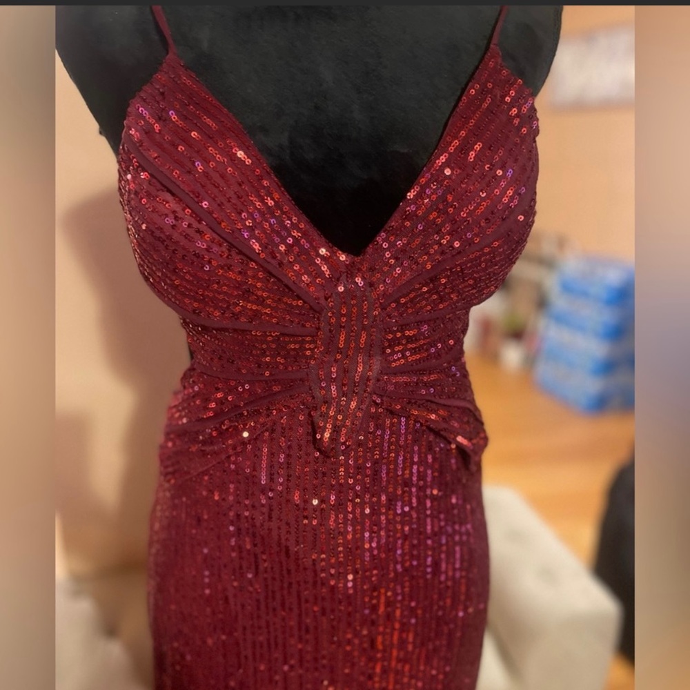 New No Tags Sequin Burgundy/wine color Gown